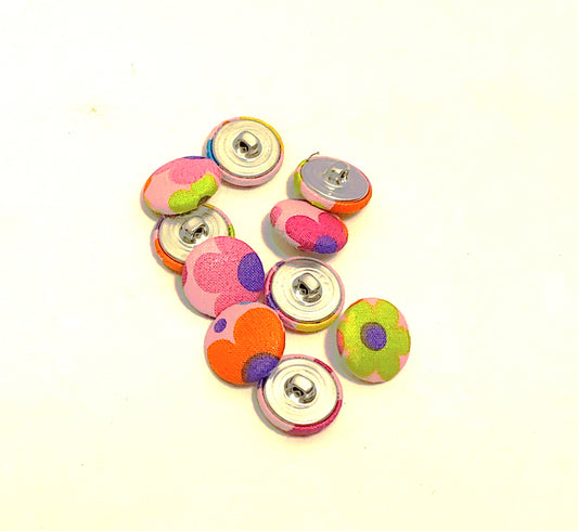 Neon Floral Print Sew-on Buttons