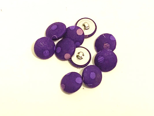 Boutons à coudre imprimés pois violets