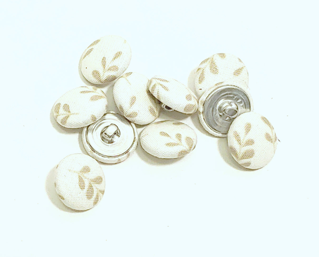Beige Floral Print Print Sew-on Buttons
