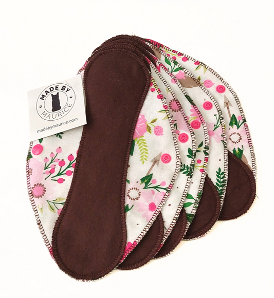 Brown on Pink Floral Reusable Pantyliners