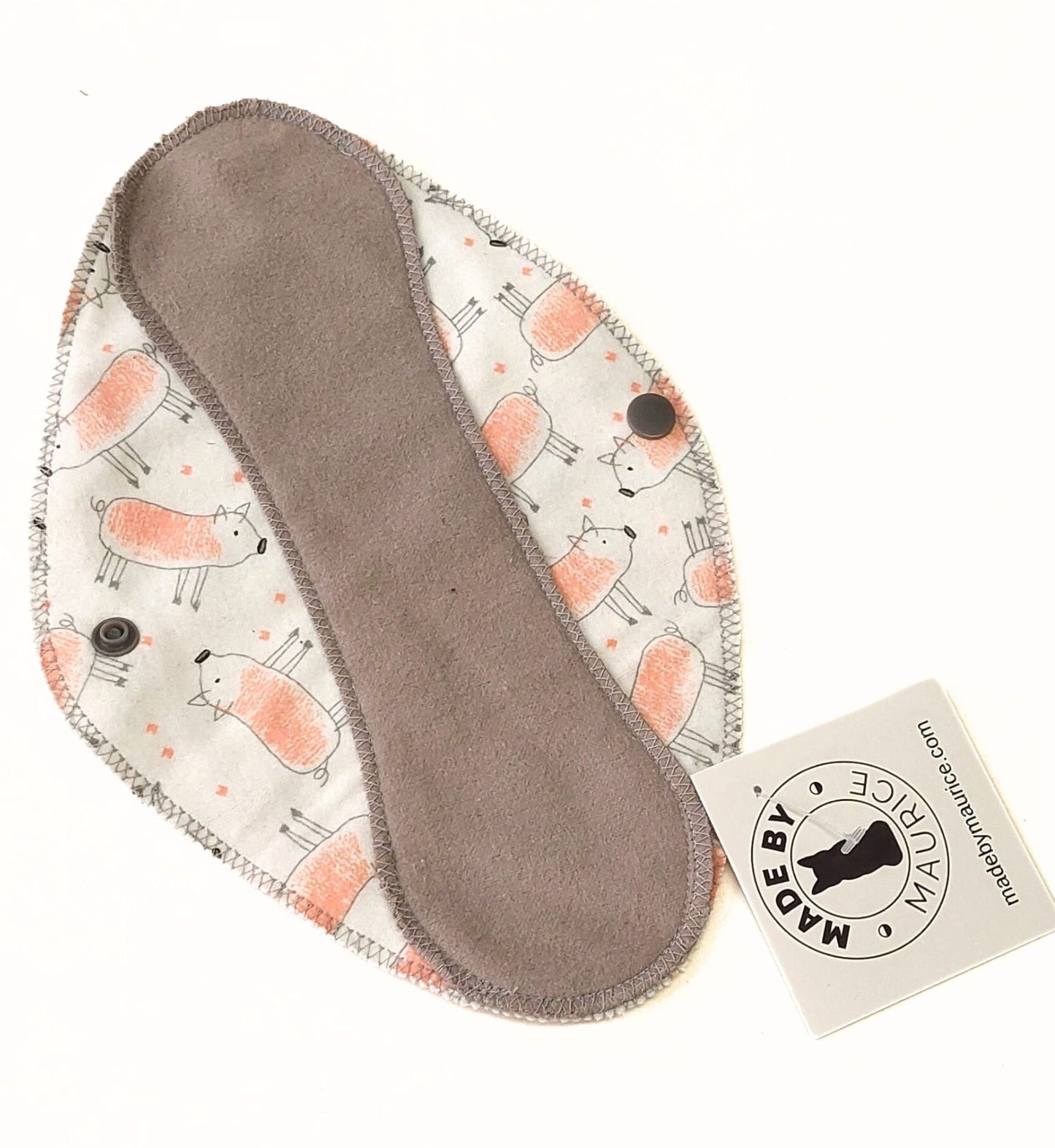Gray on Tossed Pigs Reusable Pantyliners