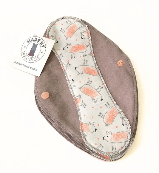 Tossed Pigs on Gray Reusable Pantyliners