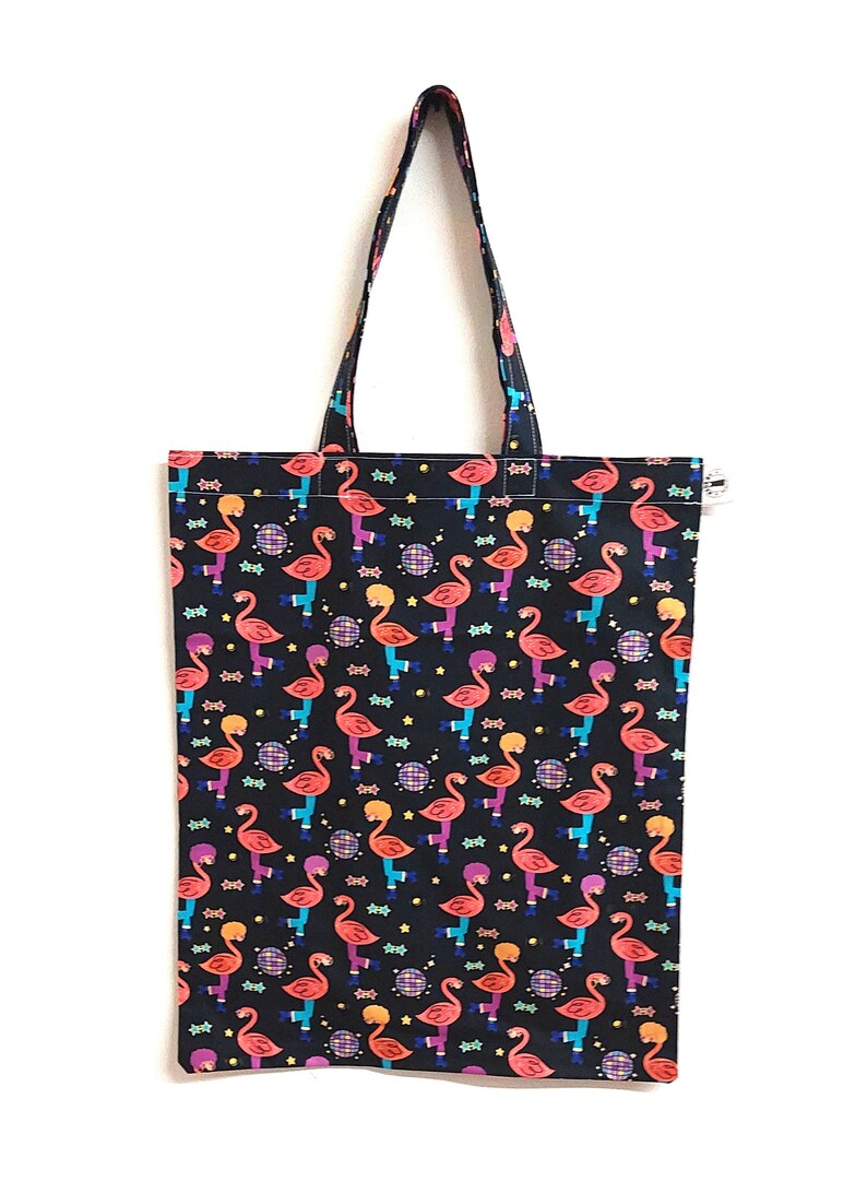 Roller Disco Flamingo Print Tote Bag